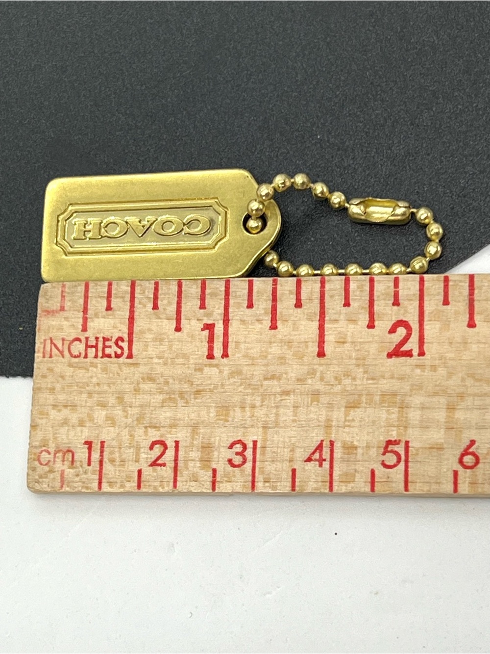 Authentic Coach Brass Tone Metal Logo Bag Hangtag Purse Charm Keychain Tag - Picture 8 of 10